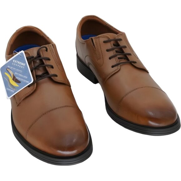 Clarks Men's Dark Tan Whiddon Cap-Toe Oxfords Size 10.5M US - Picture 1 of 6
